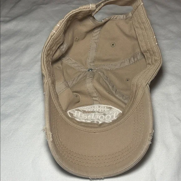 Stylish Tan Kids Hat with Football Mom Patch - Picture 2 of 2